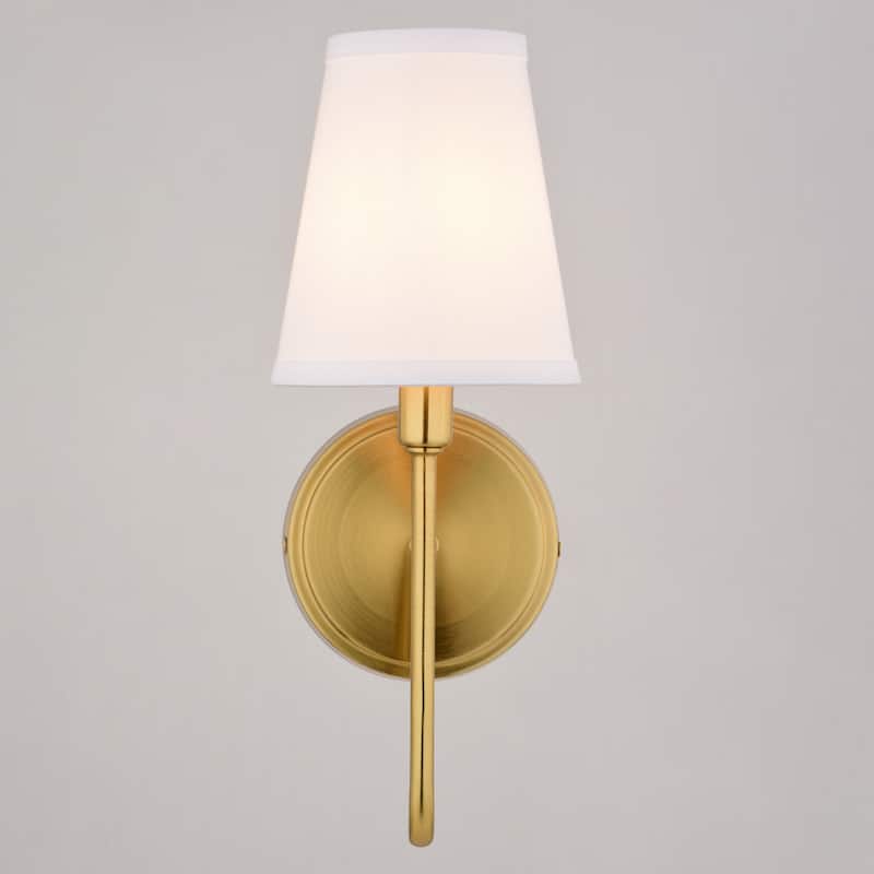 Briar 1 Light Traditional Wall Sconce White Linen Shade