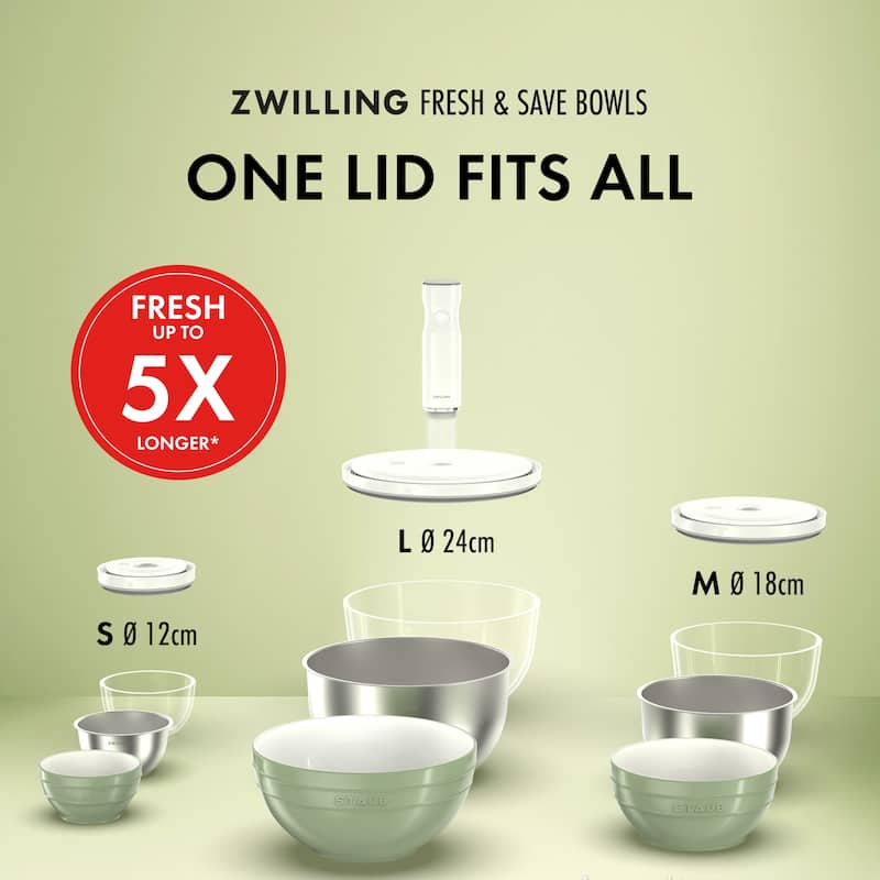 ZWILLING Fresh & Save BOWLS 3-pc Glass Vacuum Bowl Set - Clear