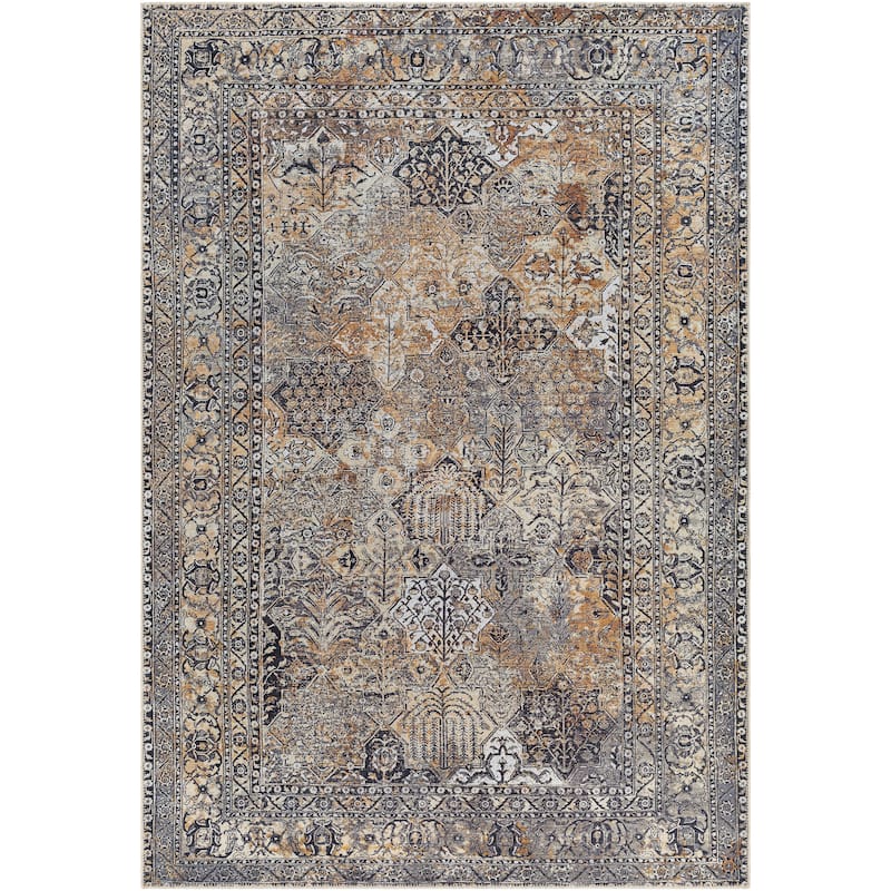 Livabliss Hieronym Traditional Floral Machine Washable Area Rug