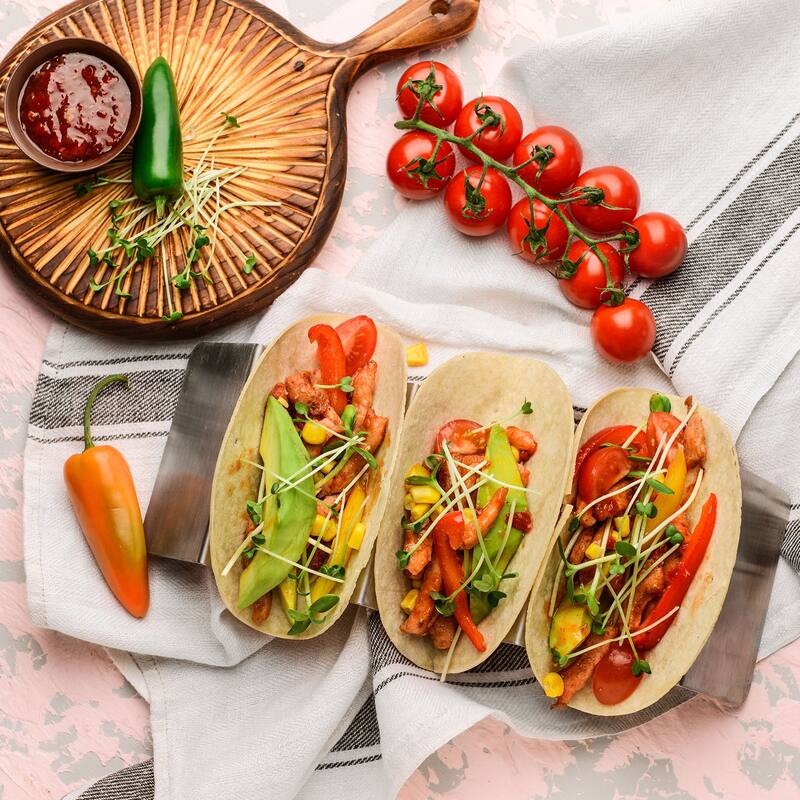 Stainless Steel Taco Holder with Condiment Cup, Holds Up to 3 Taco - Silver