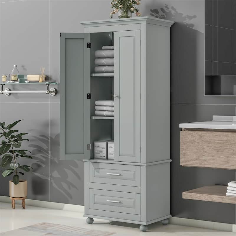 Merax Tall Storage Cabinet with Two Drawers