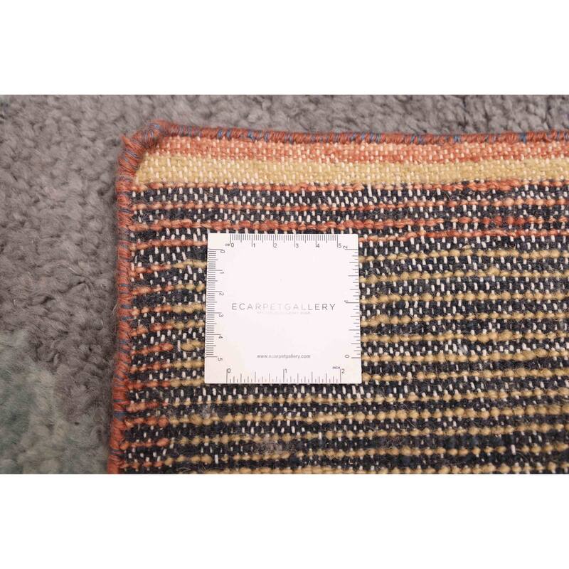 ECARPETGALLERY Hand-knotted Pak Finest Marrakesh Dark Grey, Light Gold Wool Rug - 8'2 x 9'11