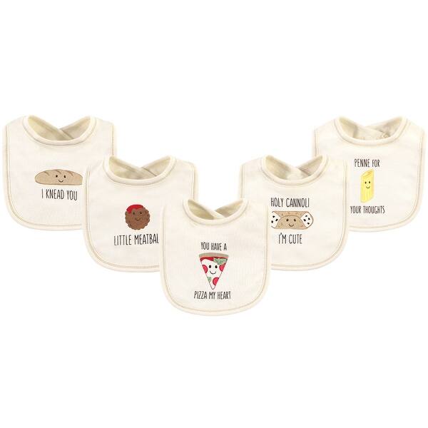 slide 1 of 1, Touched by Nature Baby Organic Cotton Bibs 5pk, Pizza, One Size - Pizza - One Size One Size - Pizza