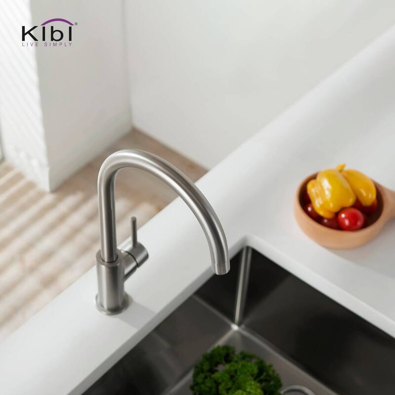Lead Free Solid Brass High Arc Single Level Bar Prep Kitchen Faucet with Single Handle