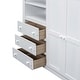 preview thumbnail 8 of 7, Full Loft Bed with Built-in Wardrobe, Desk, Shelves&Drawers, Wood Loft Bed Frame w/Full-Length Guardrails for Bedroom Dorm,White