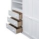 preview thumbnail 27 of 28, Full Size Loft Bed with Built-in Wardrobe, Desk, Shelves, Drawers, and Safety Guardrails, Space-Saving, Durable Design, Grey