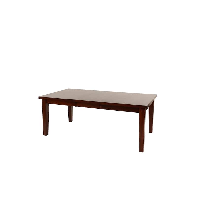 Dining Table Rectangle Dining Table w Leaf 1pc Table Only Rubber wood Antique Walnut Wood Finish Dining Room Furniture