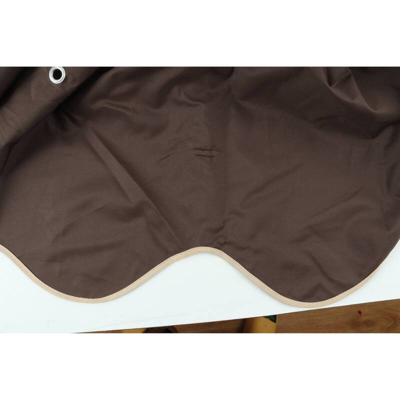 10x10 Ft Double Tiered Gazebo Replacement Canopy with Wavy Border, UV Protection & Mosquito Net - Brown