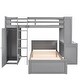 preview thumbnail 52 of 57, Twin Loft Bed with a Stand-alone bed, Shelves, Desk and Wardrobe, White