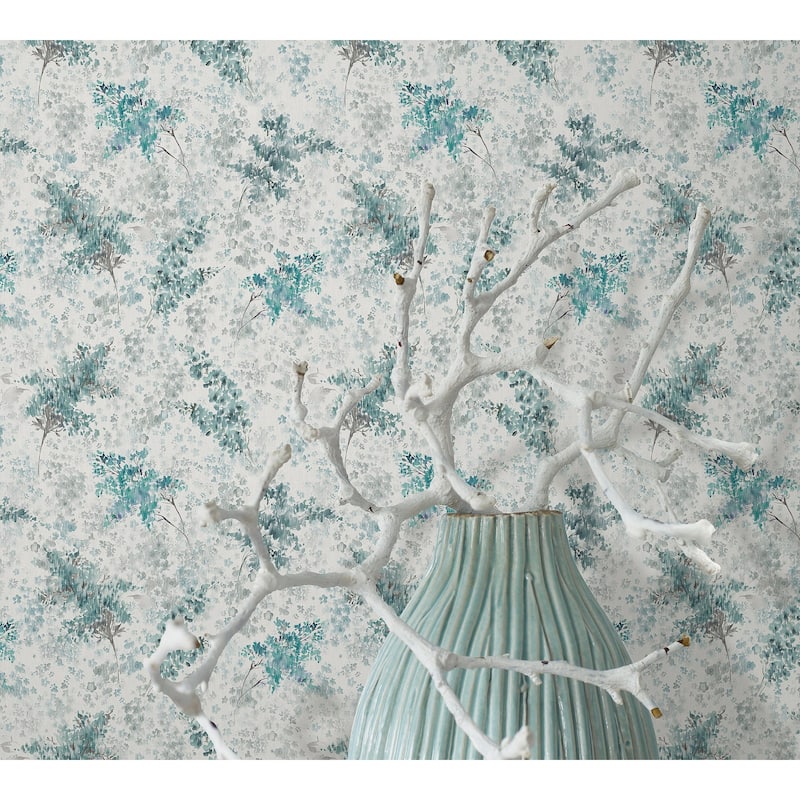 Galerie Wallcoverings Flora Soft Floral Foliage Vinyl on Non-woven Matte Wallpaper Roll