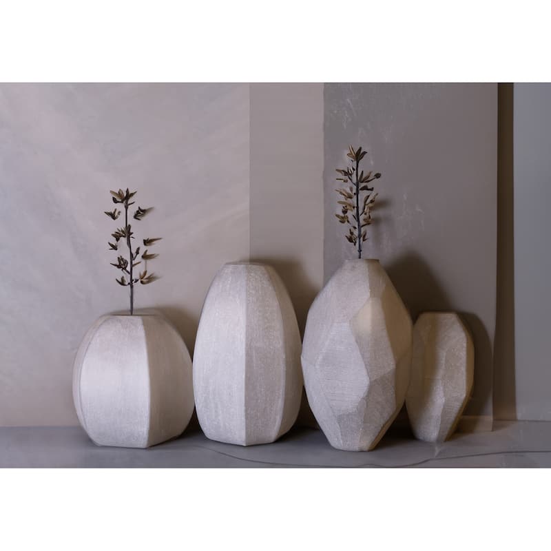 Potli Vase Small Stone Cut Smoke Brown Dia 12.50" -ST - Smoke Brown - Smoke Brown
