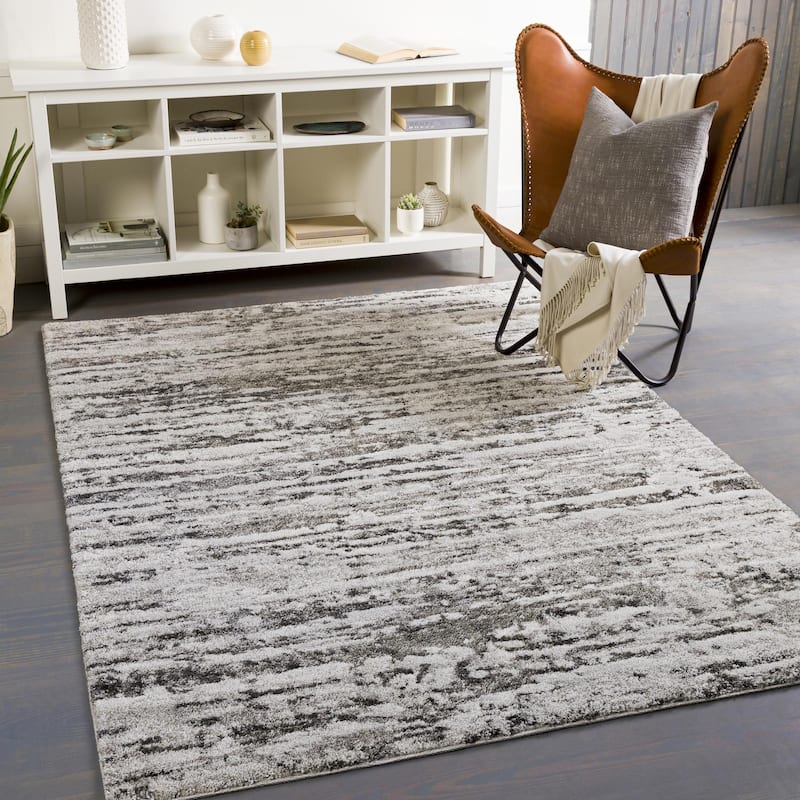 Livabliss Venice Mid-Century Abstract Area Rug - Charcoal - 5' 3" x 7' 3"