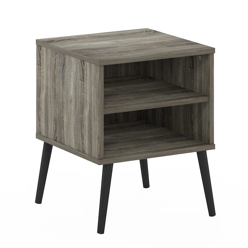 Furinno Claude Mid Century Style End Table with Wood Legs