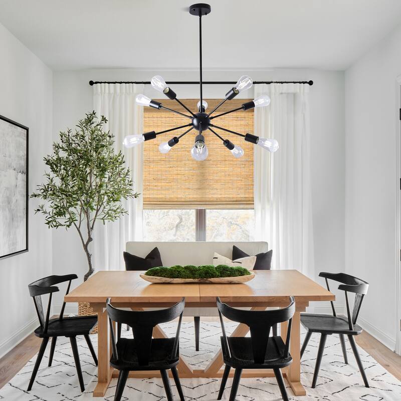 10-Light 23.54-inch Sputnik Chandelier Light for Kitchen Island Study