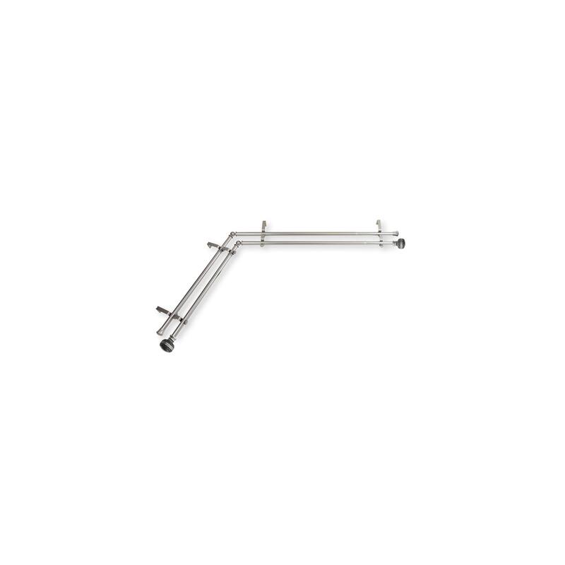 Corner Window Curtain Rod Double Rod Adjustable Satin Nickel 66-120 Inch - M