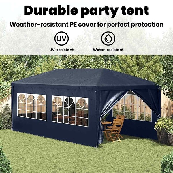 vidaXL Party Tent 10'x20' Blue - Bed Bath & Beyond - 25736642