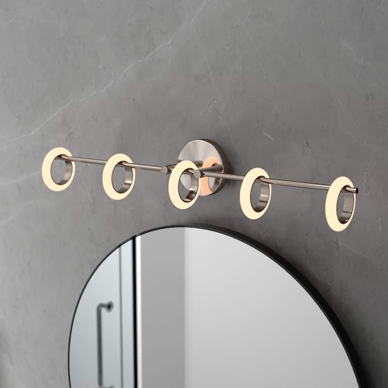 Glow's Avenue 5-Light Dimmable Loop Ring Bathroom Vanity Light - N/A