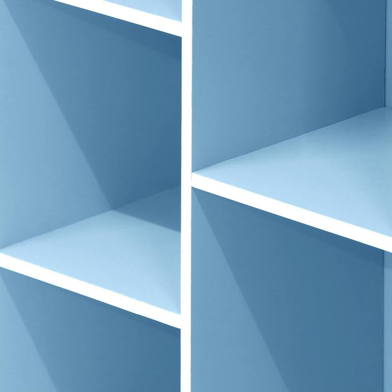 31.5 in. Tall Light Blue/White Wood 5-Shelf Bookcase