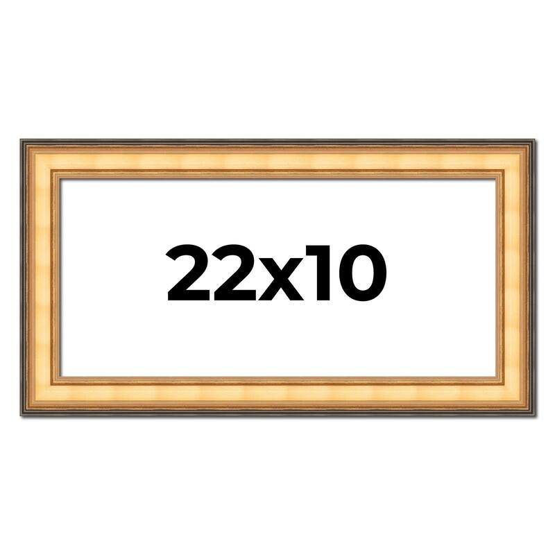 22x10 Frame Gold Plein Aire Solid Wood Picture Frame Width 2 Inches |