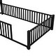 preview thumbnail 12 of 10, Black Metal Twin Size House Bed with Guardrail ,Kids Bed with Headboard