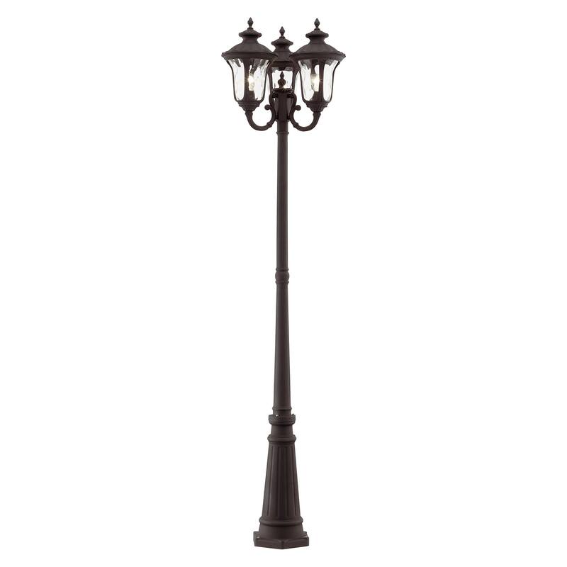 Livex Lighting Oxford 3 Light 87" Tall Outdoor Multi Head Post Light - Bronze