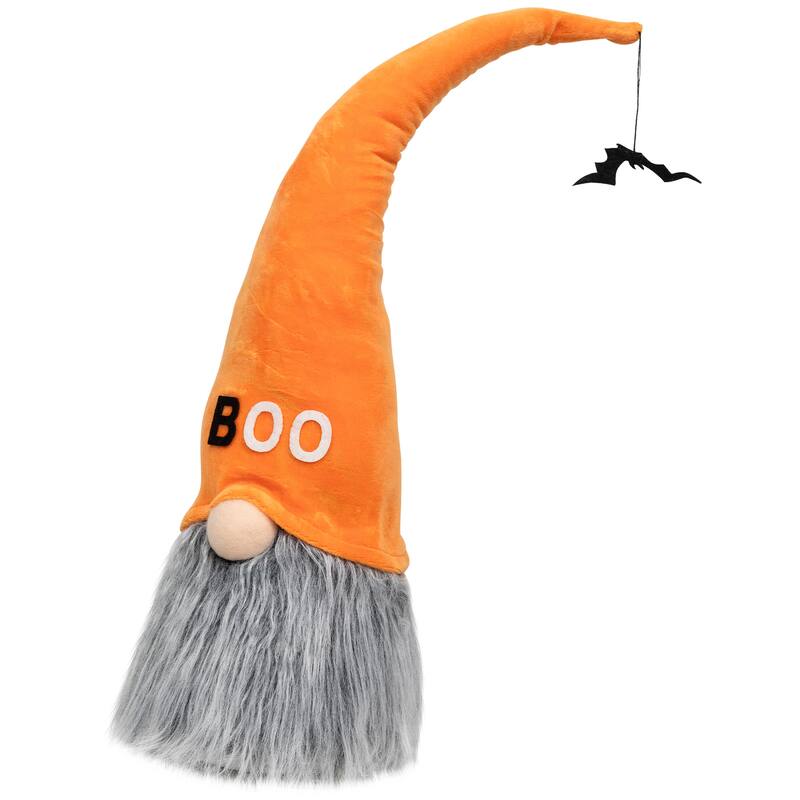 Standing Gnome Wearing "Boo" Hat Halloween Figure - 19.75"