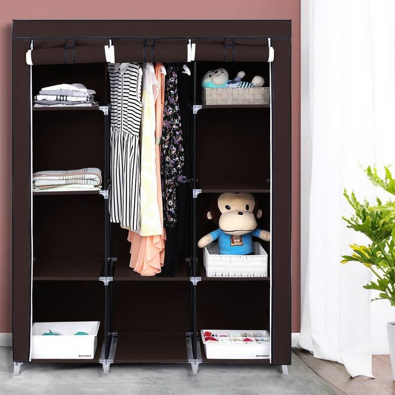 Portable Closet Organizer Wardrobe Storage Organizer with 10 Shelves