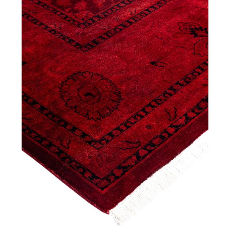 Overdyed One-of-a-Kind Hand-Knotted Area Rug - Red - 8' 0" x 12' 5"