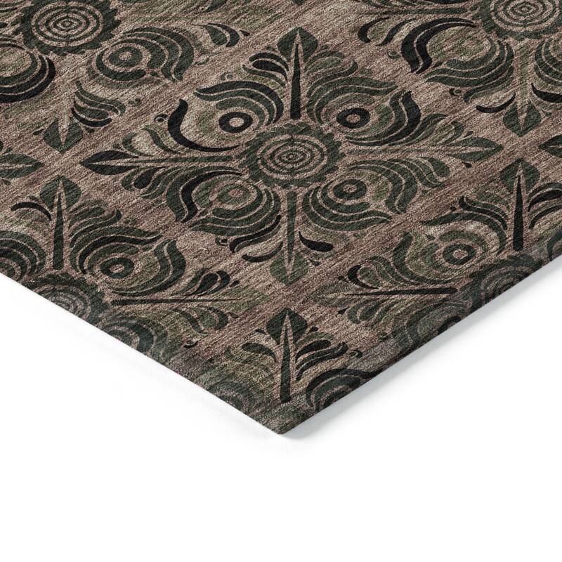 HomeRoots Medallion Transitional Rectangle Outdoor Rug