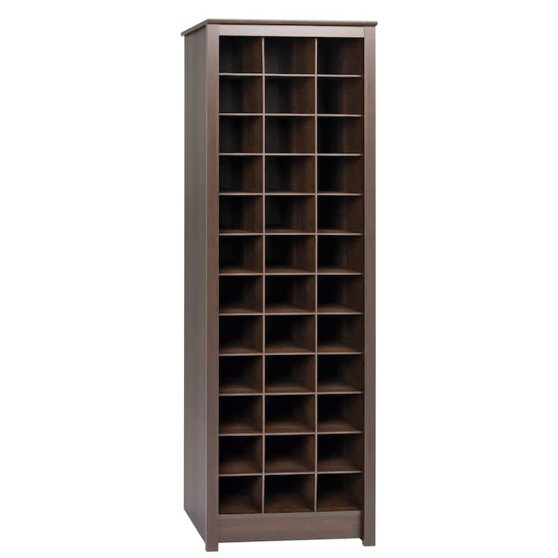 Prepac Everett Espresso Laminate Space-saving Shoe Storage Cabinet