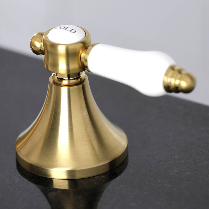 Bel-Air Deck Mount Widespread Bathroom Faucet with Brass Pop-Up