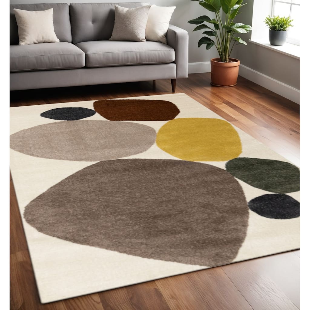 HomeRoots Geometric Modern Rectangle Area Rug - 5' X 8'