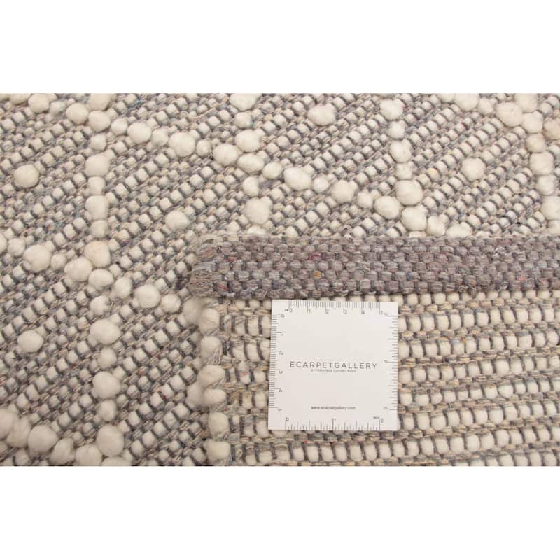 ECARPETGALLERY Braid weave Sienna Grey Wool Rug - 5'2 x 7'11
