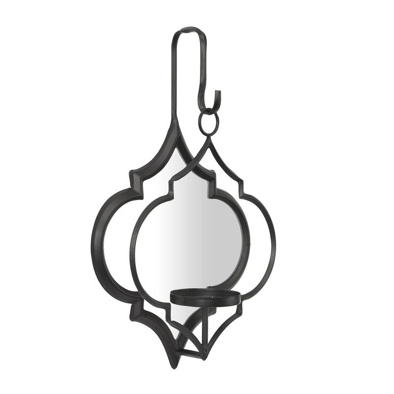 Metal Geometric Wall Hanging Pillar Wall Sconce - Gold or Black - CosmoLiving by Cosmopolitan