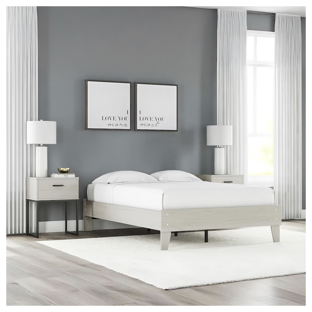 Signature Design by Ashley Socalle Whitewashed Woodgrain Platform Bed