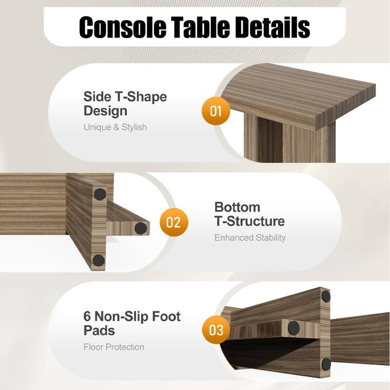 42''Modern Wooden Narrow Console Table for Entryway and Living Room