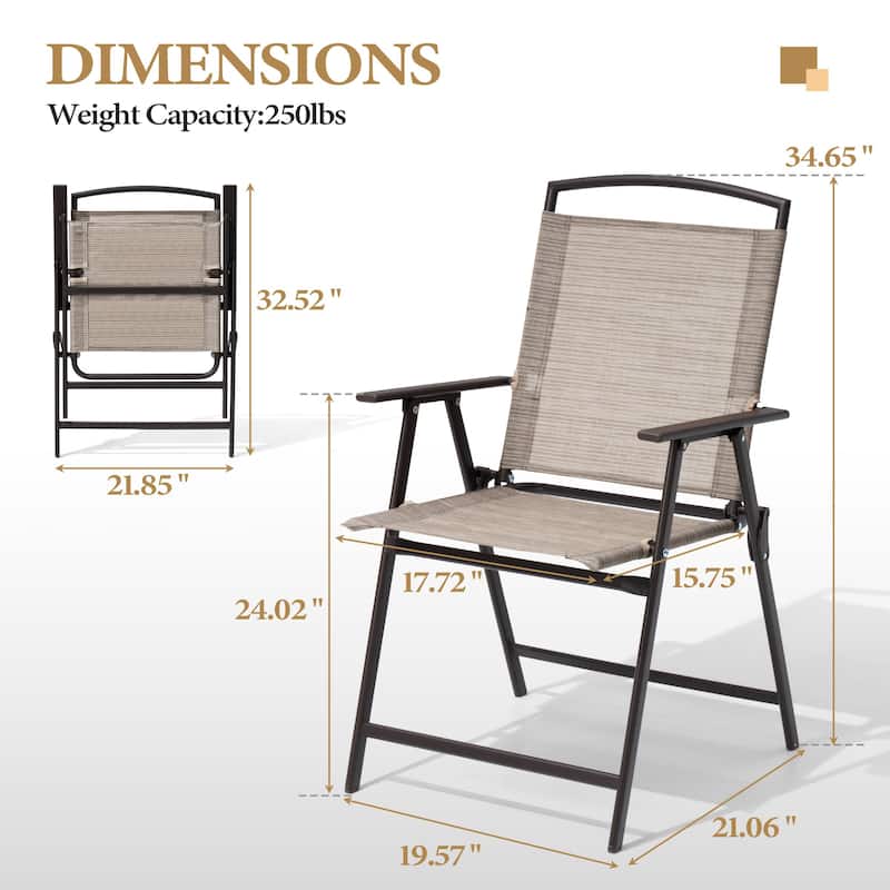 Set of 4 Patio Folding Chairs 4-Pack Dining Chairs