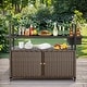 preview thumbnail 1 of 15, Outdoor Bar Cart with Storage and Wheels Brown