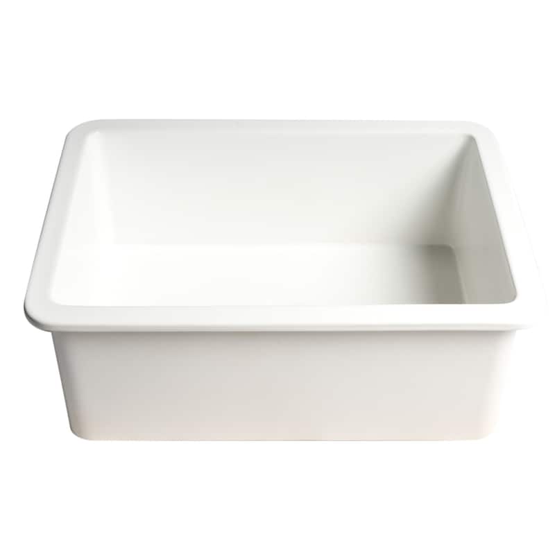 White 27" x 18" Fireclay Undermount / Drop In Firelcay Kitchen Sink