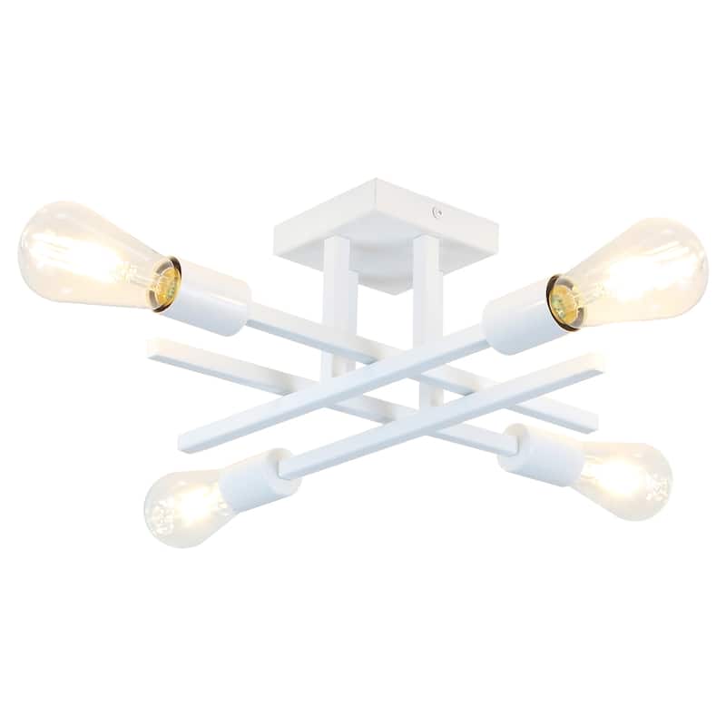 4-Light Modern Semi-Flush Mount Light for Kitchen Bedroom Living Room