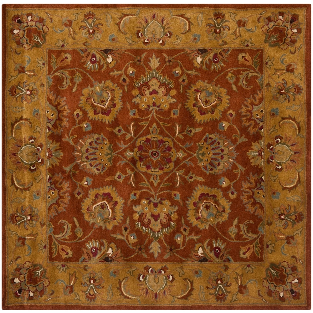 SAFAVIEH Handmade Heritage Flower Field Traditional Oriental Wool Rug