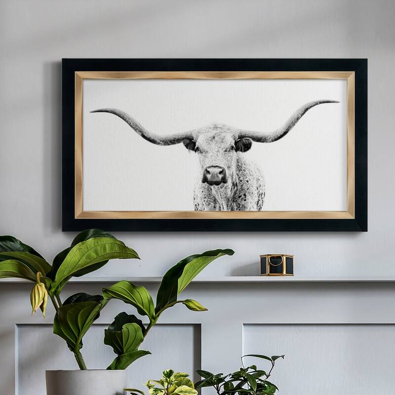 Longhorn Gaze Premium Framed Canvas- Ready to Hang