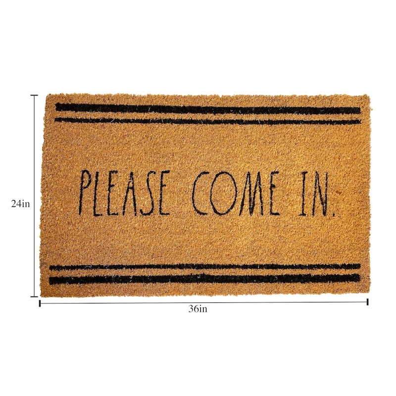 Rae Dunn Eviromentally Friendly Coir Welcome Mat - 24" x 36"