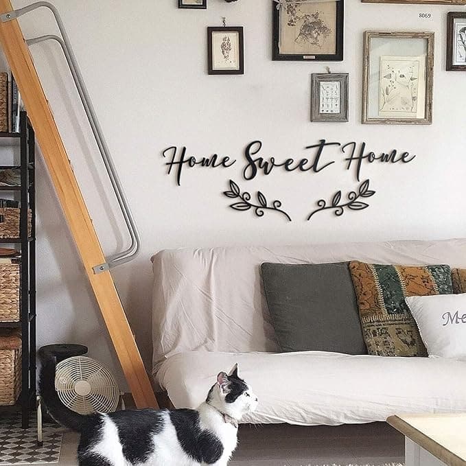Home Sweet Home Metal Wall Art - Home Living Room Entryway Decor