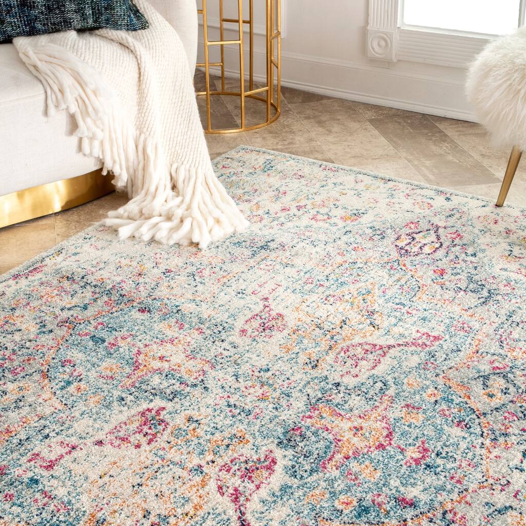 Nuloom Richelle Boho Traditional Vintage Floral Medallion Area Rug