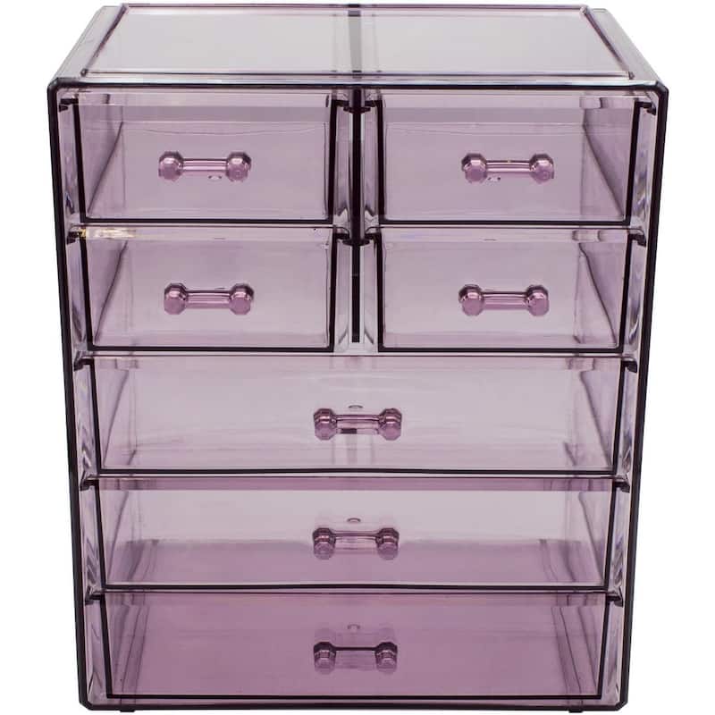 Sorbus Cosmetics and Jewelry Big Storage Case Display - Stylish Vanity, Bathroom Case (3 Large, 4 Small Drawers)