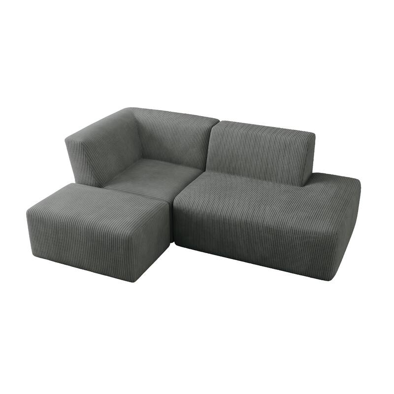 Oversized Corduroy Modular Sectional Fabric Sofa