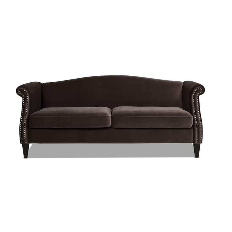 Elaine Camel Back Sofa Nailhead Accents