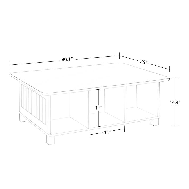 RiverRidge Kids Desk, Activity and Play Table with 6 Storage Cubbies - Gray