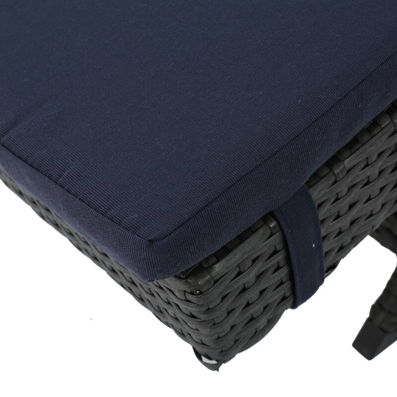 Salem Outdoor Wicker Adjustable Chaise Lounge with Cushion by Christopher Knight Home